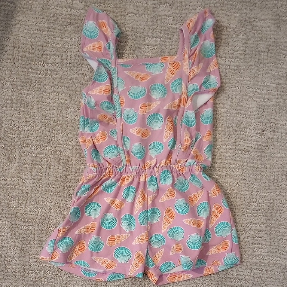 Kids Colorful Seashell Print Romper